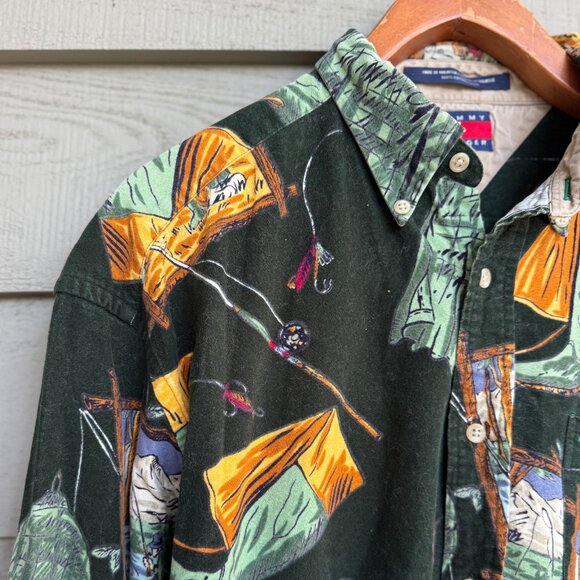 Tommy Hilfiger Fishing Print Sueded Flannel M - Picture 4 of 10